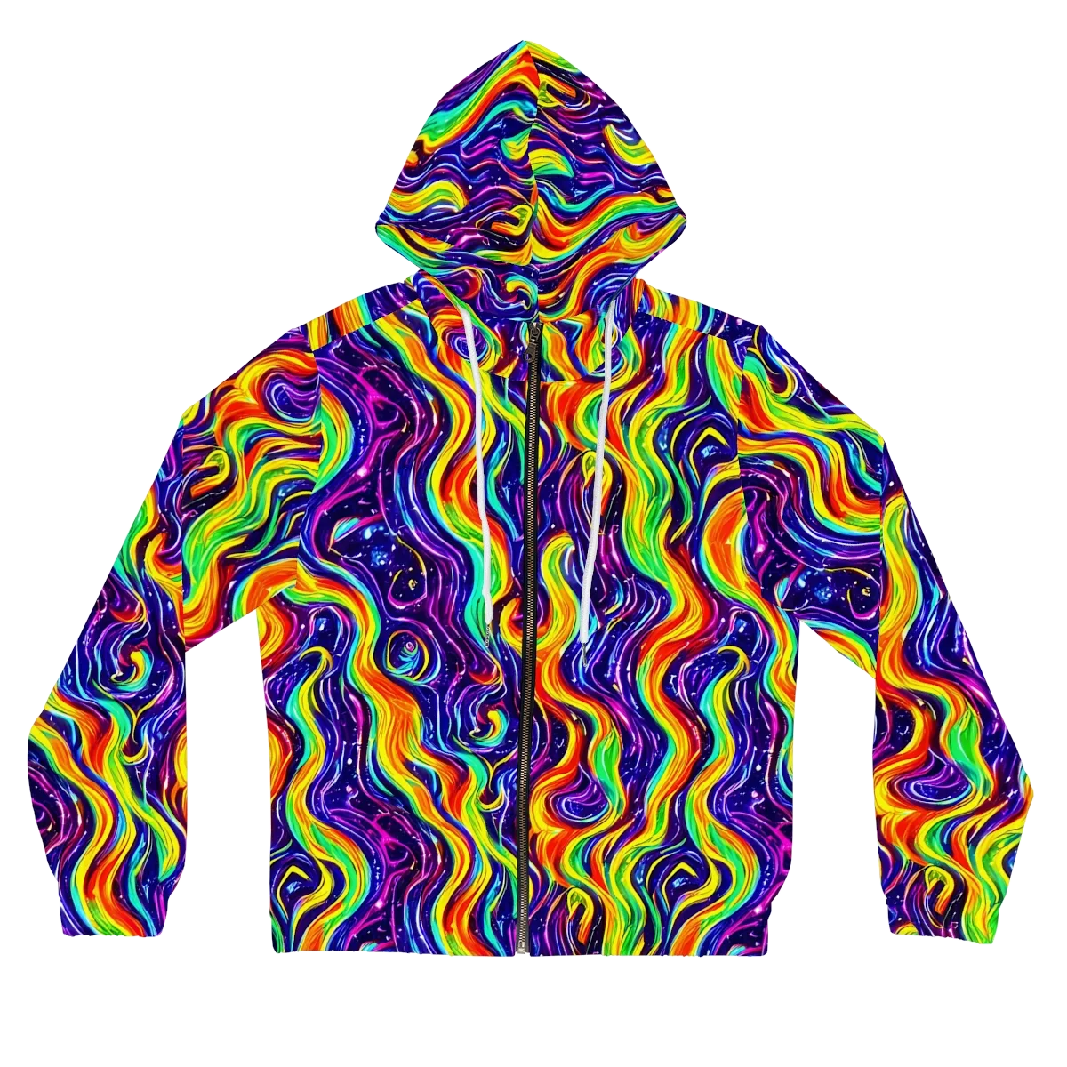 Galactic Flames on Women's Full-Zip Hoodie — Front