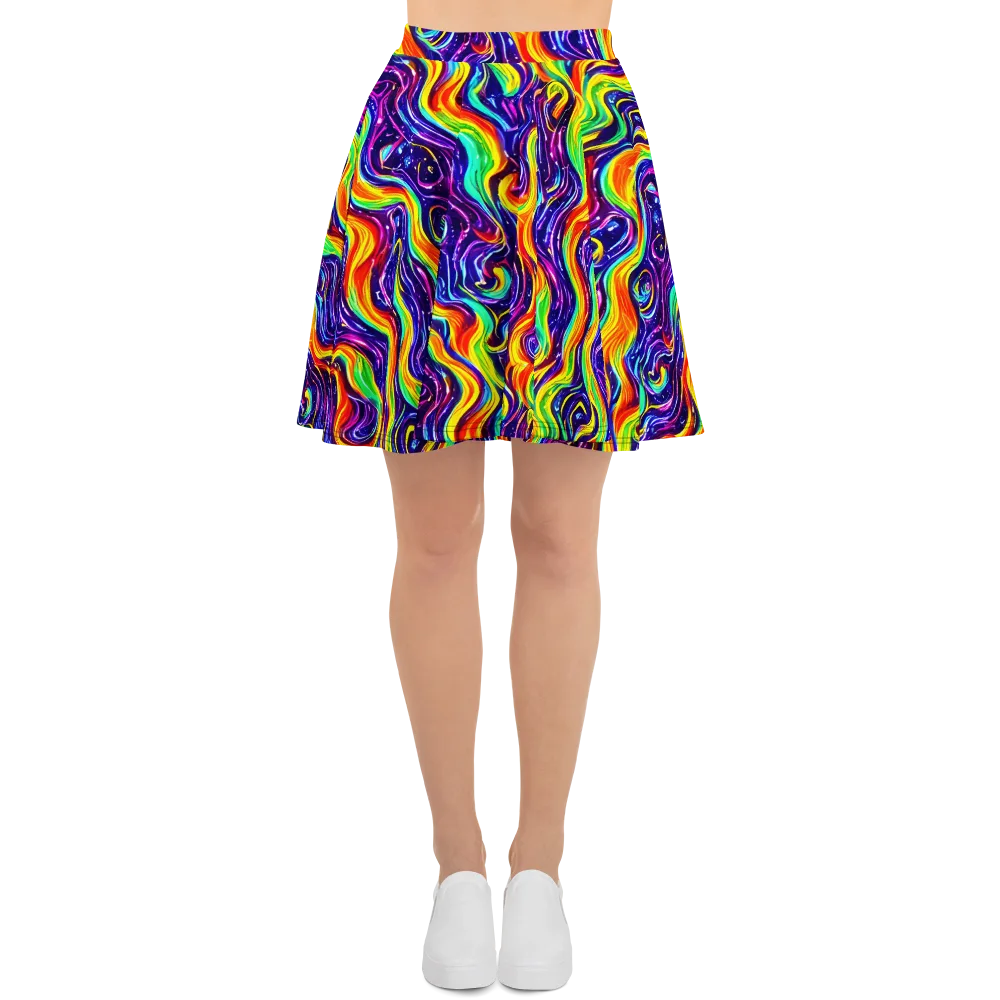 Galactic Flames on Skater Skirt — Front