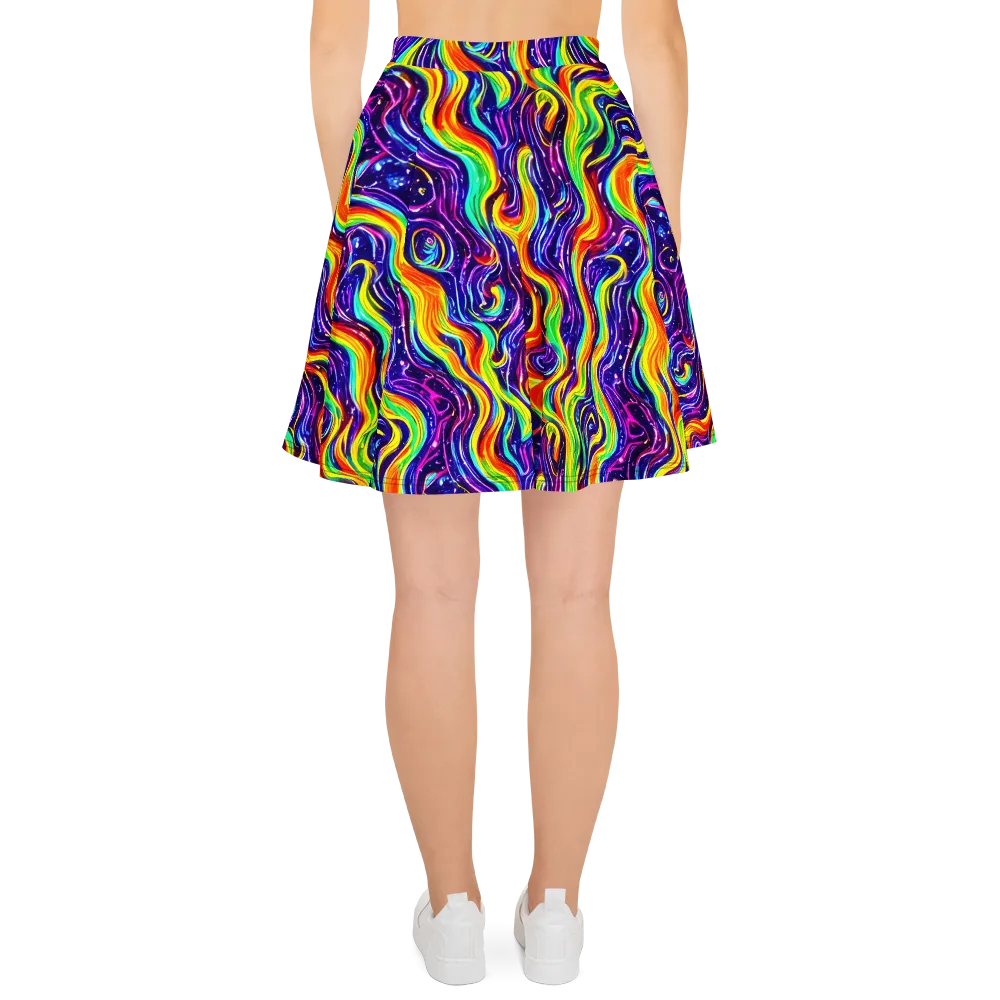Galactic Flames on Skater Skirt — Back