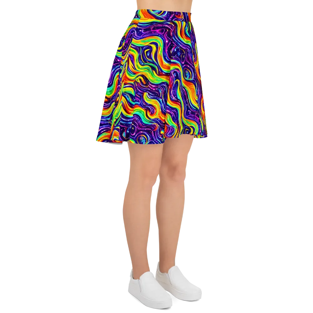 Galactic Flames on Skater Skirt — Right