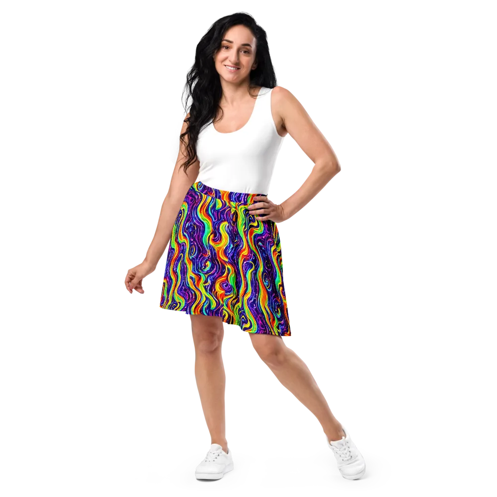 Galactic Flames on Skater Skirt — Front
