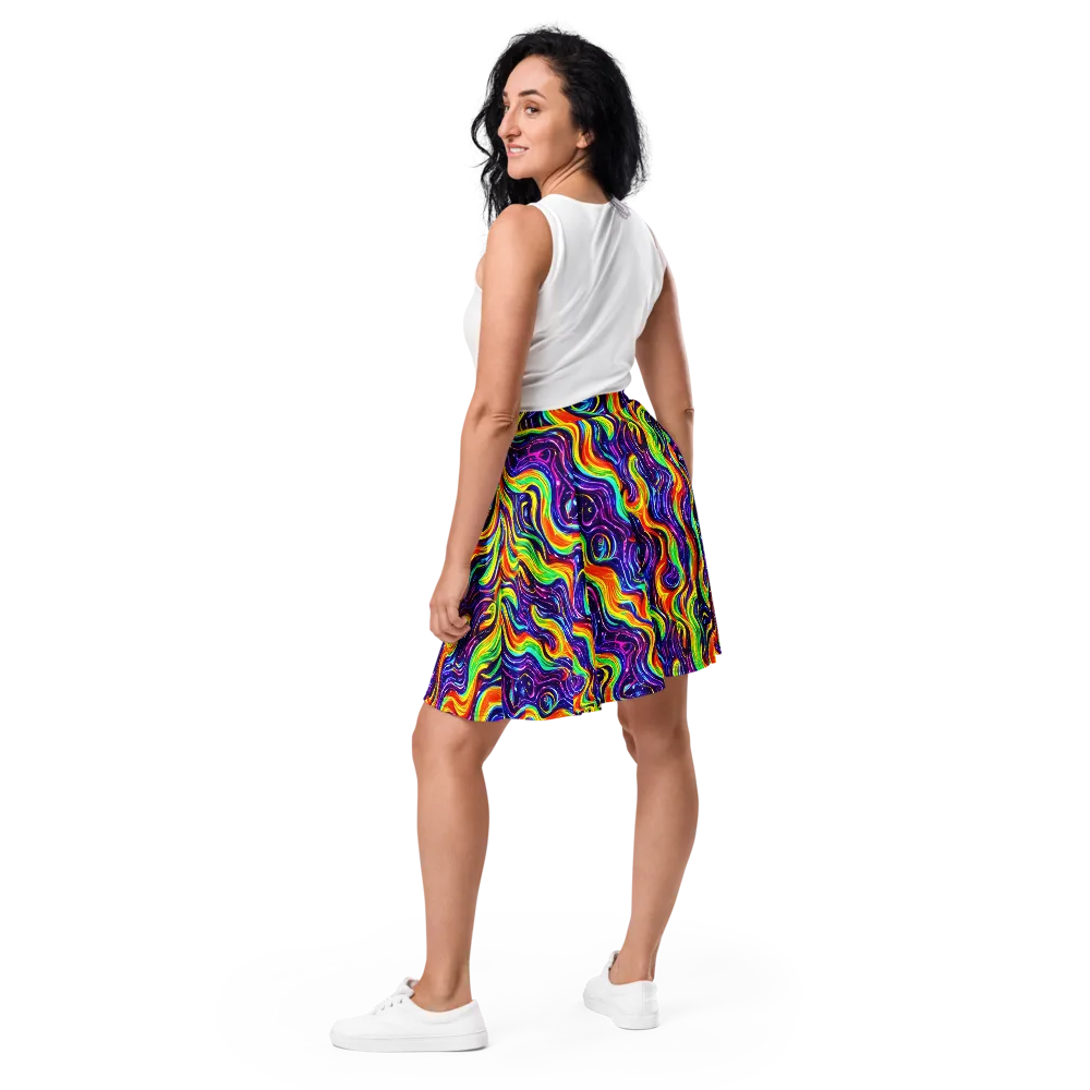 Galactic Flames on Skater Skirt — Back