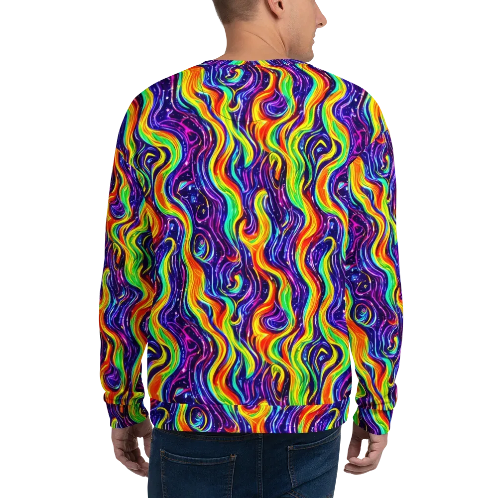 Galactic Flames on Sweatshirt — Back