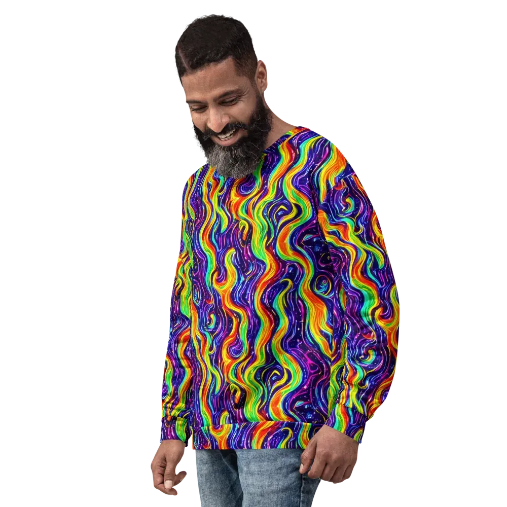 Galactic Flames on Sweatshirt — Left Front
