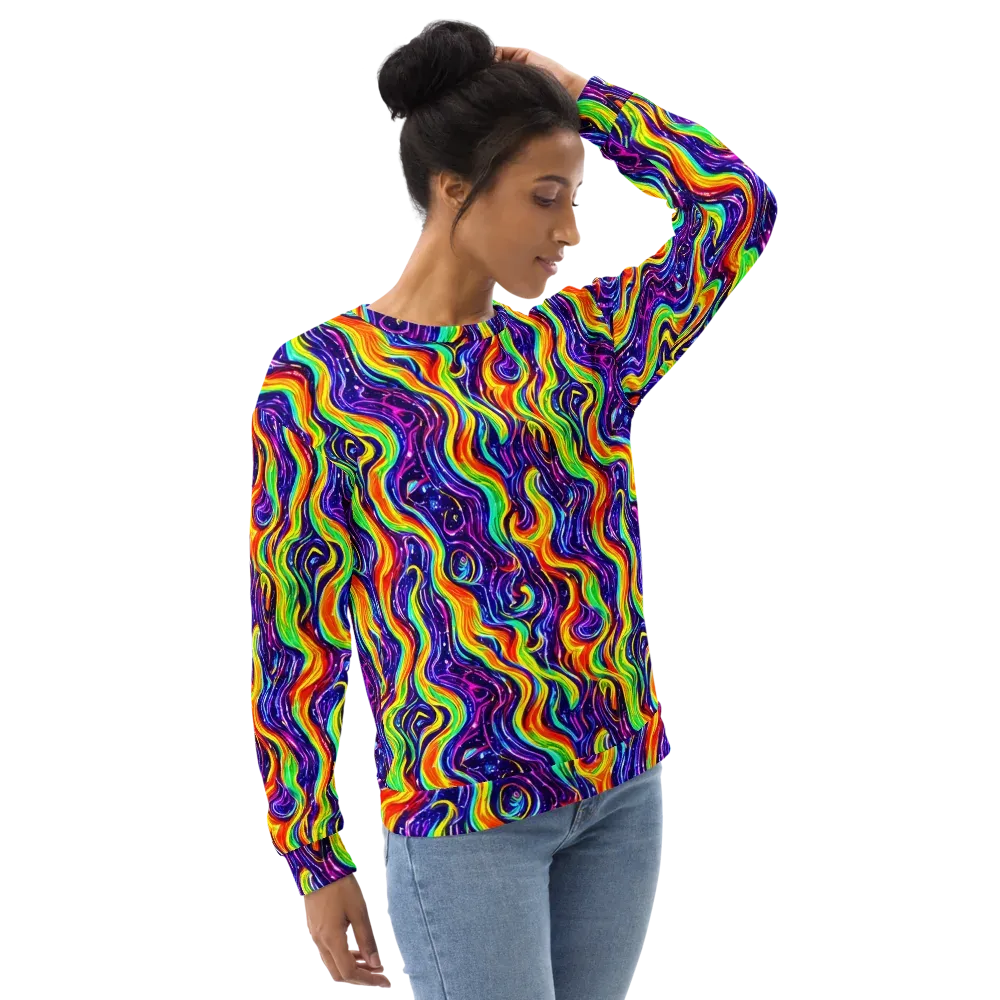Galactic Flames on Sweatshirt — Right Front
