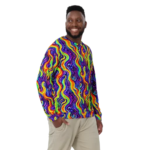 Galactic Flames on a Sweatshirt