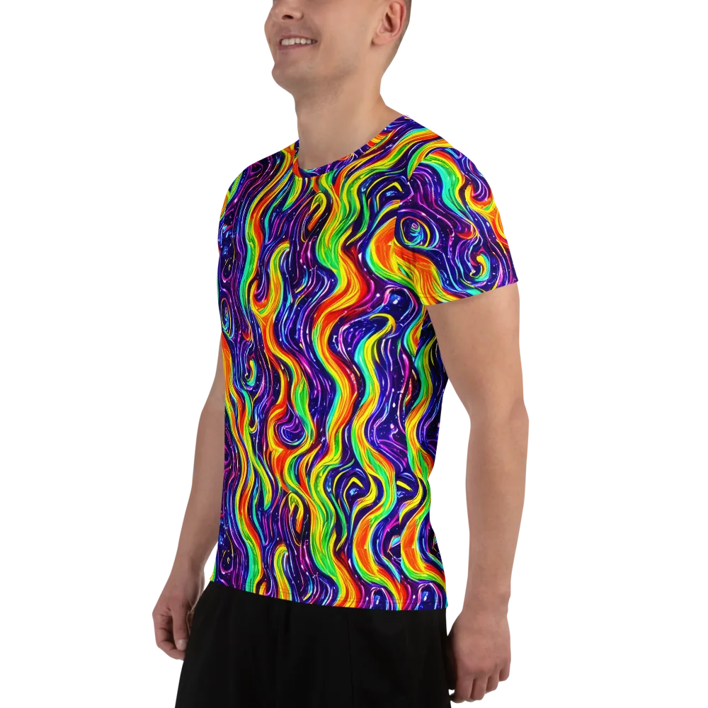 Galactic Flames on Men's Athletic T-Shirt — Left