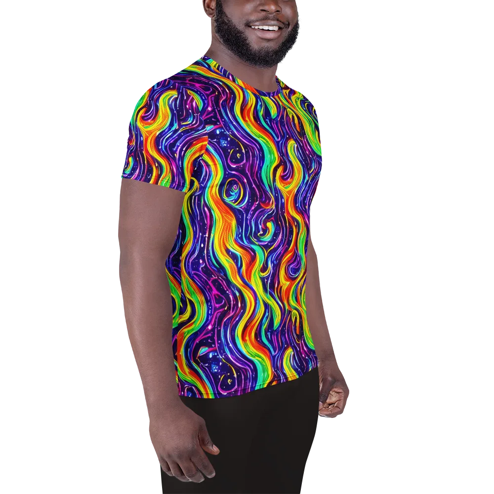 Galactic Flames on Men's Athletic T-Shirt — Right