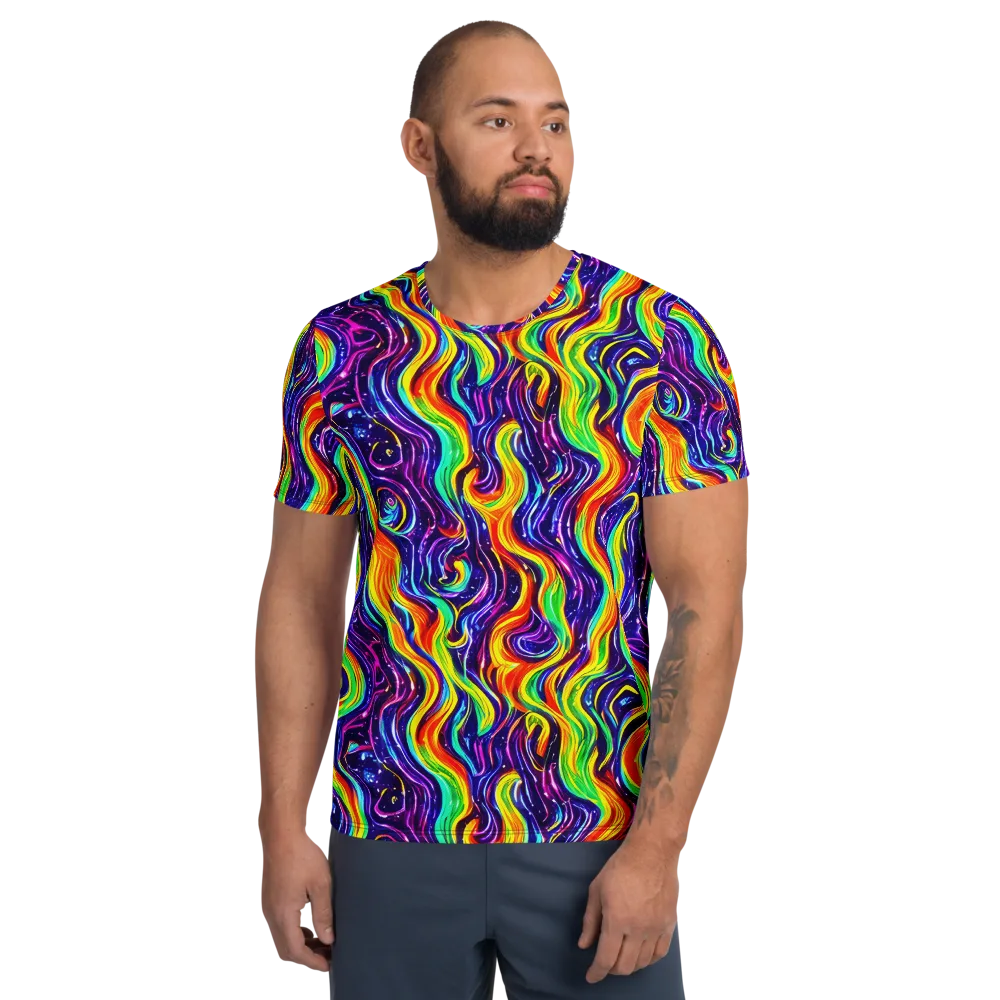 Galactic Flames on Men's Athletic T-Shirt — Front