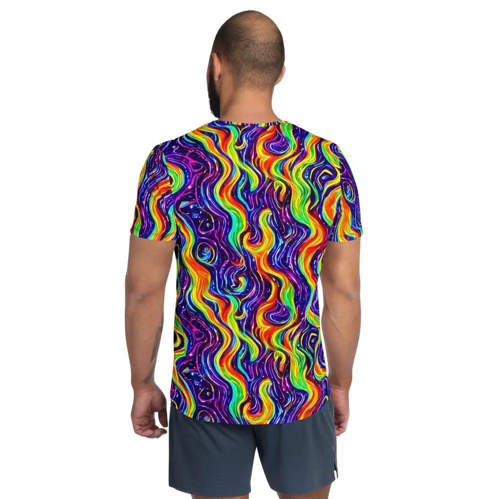 Galactic Flames on Men's Athletic T-Shirt — Back