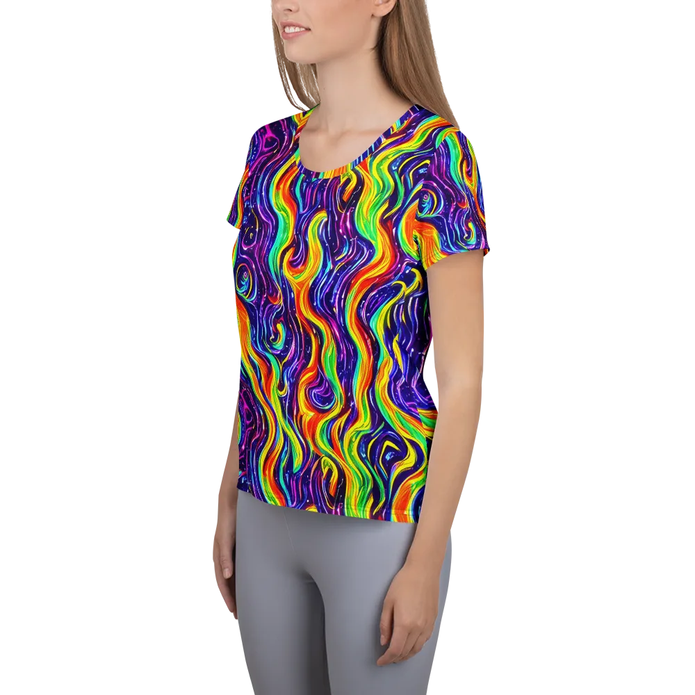 Galactic Flames on Women's Athletic T-Shirt — Left