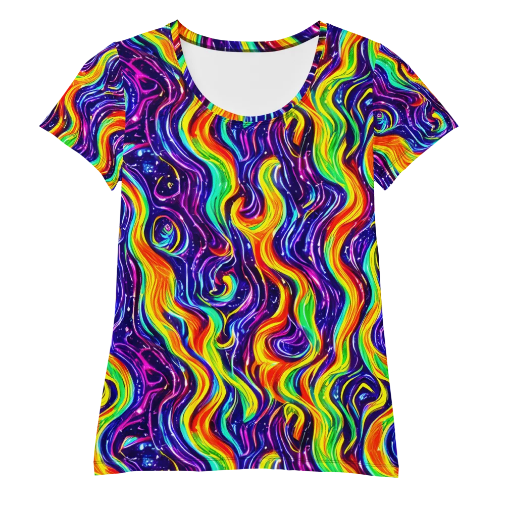 Galactic Flames on Women's Athletic T-Shirt — Front