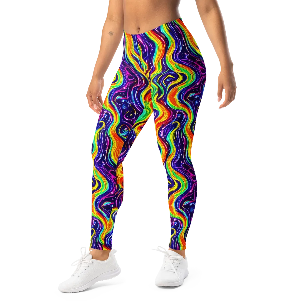 Galactic Flames on Leggings — Left Front