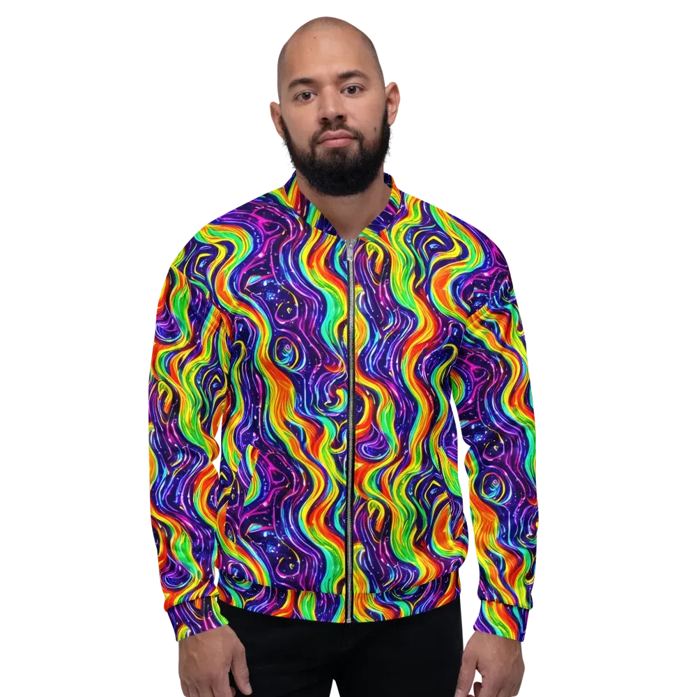 Galactic Flames on Bomber Jacket — Front