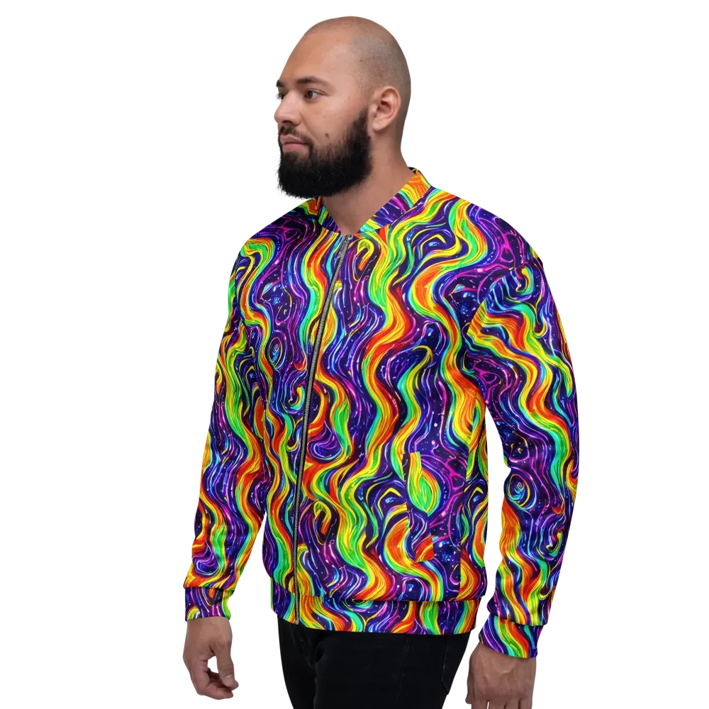 Galactic Flames on Bomber Jacket — Left