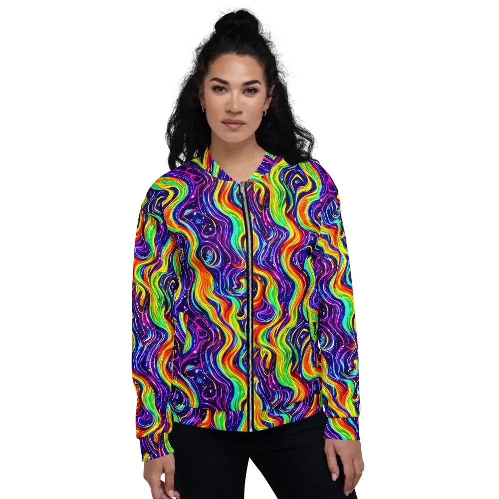 Galactic Flames on Bomber Jacket — Front