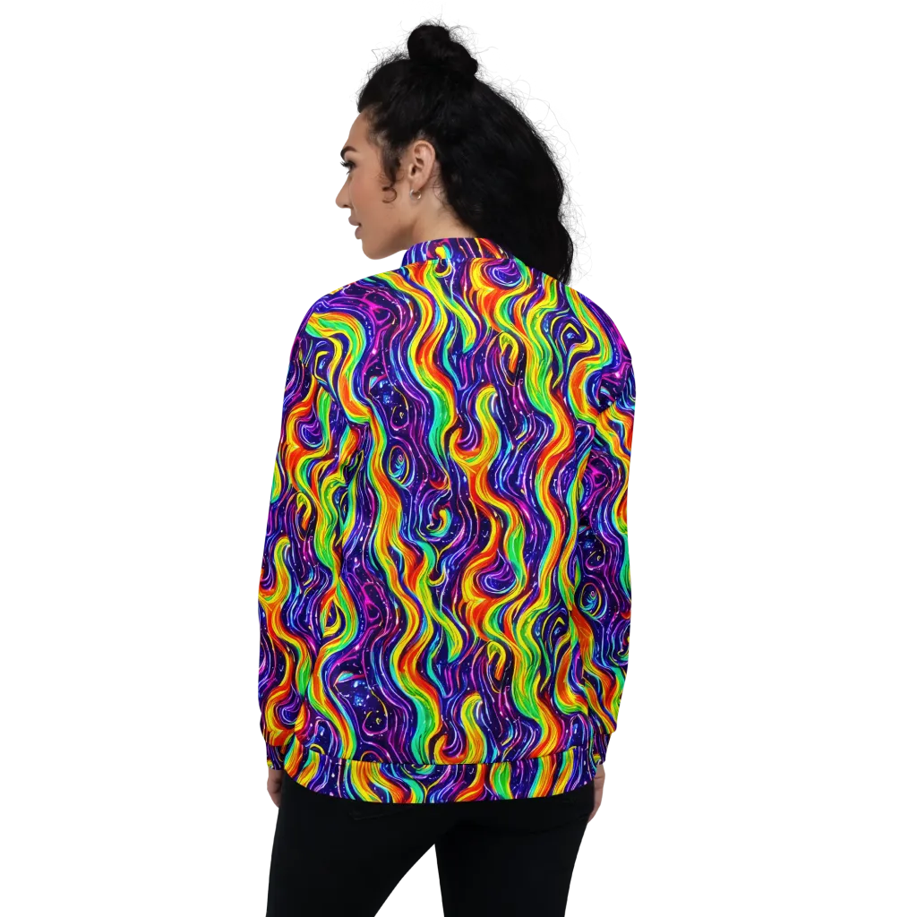 Galactic Flames on Bomber Jacket — Back