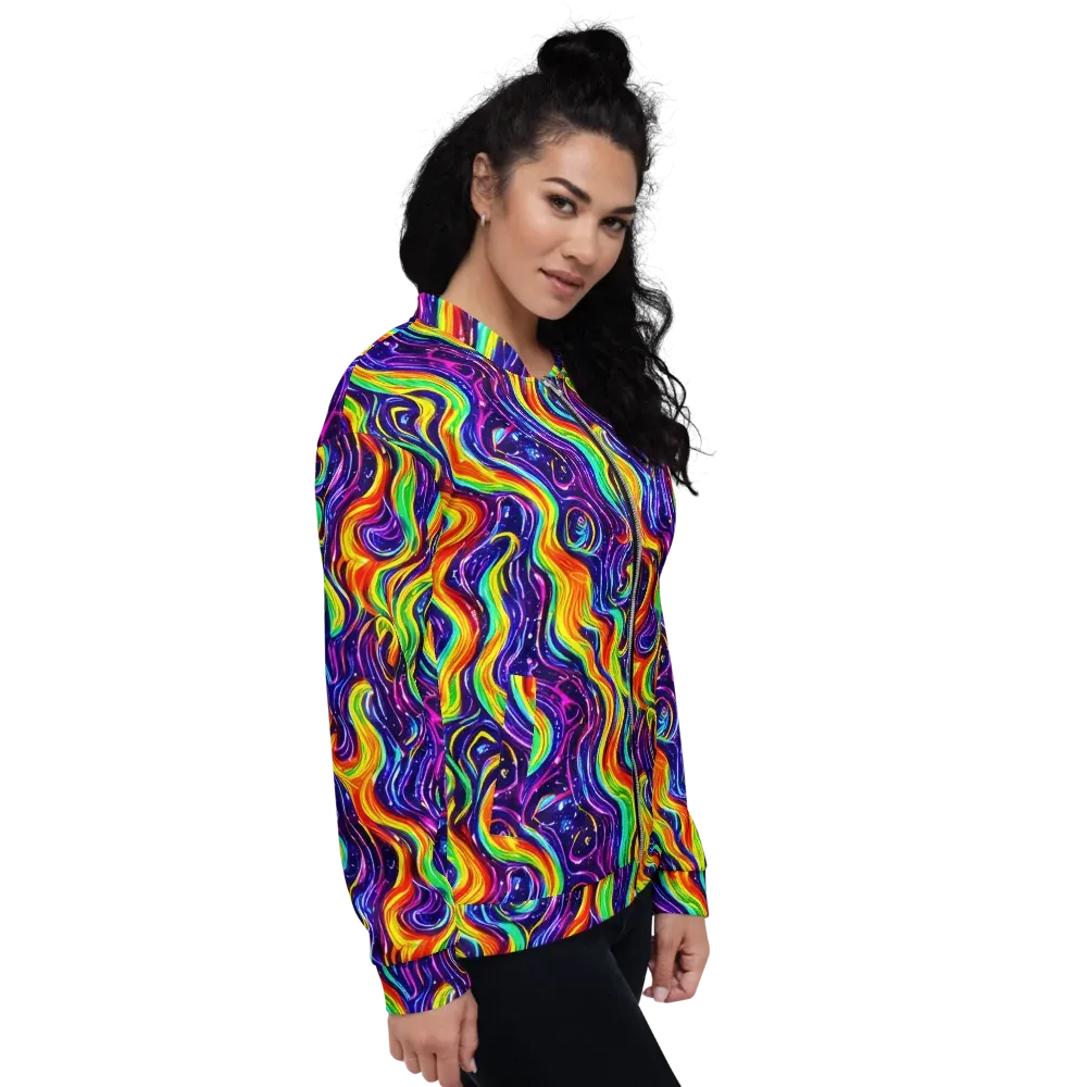 Galactic Flames on Bomber Jacket — Right