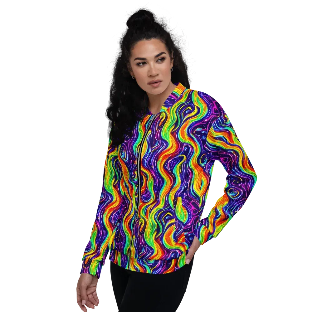 Galactic Flames on Bomber Jacket — Left