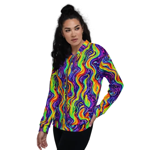 Galactic Flames on a Bomber Jacket