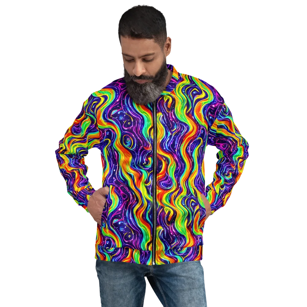 Galactic Flames on Bomber Jacket — Front