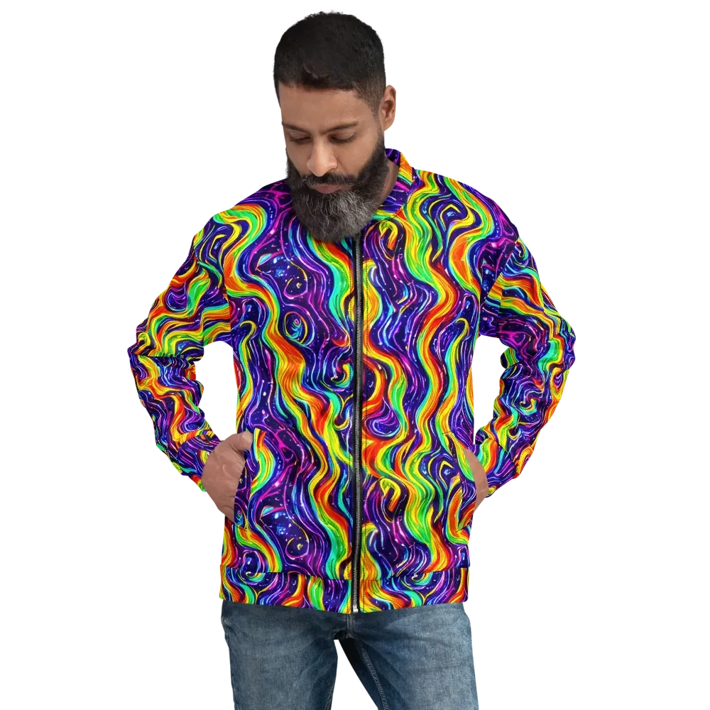 Galactic Flames on Bomber Jacket — Front