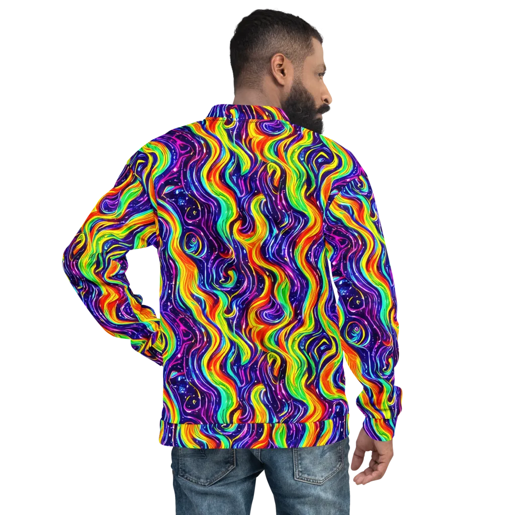 Galactic Flames on Bomber Jacket — Back