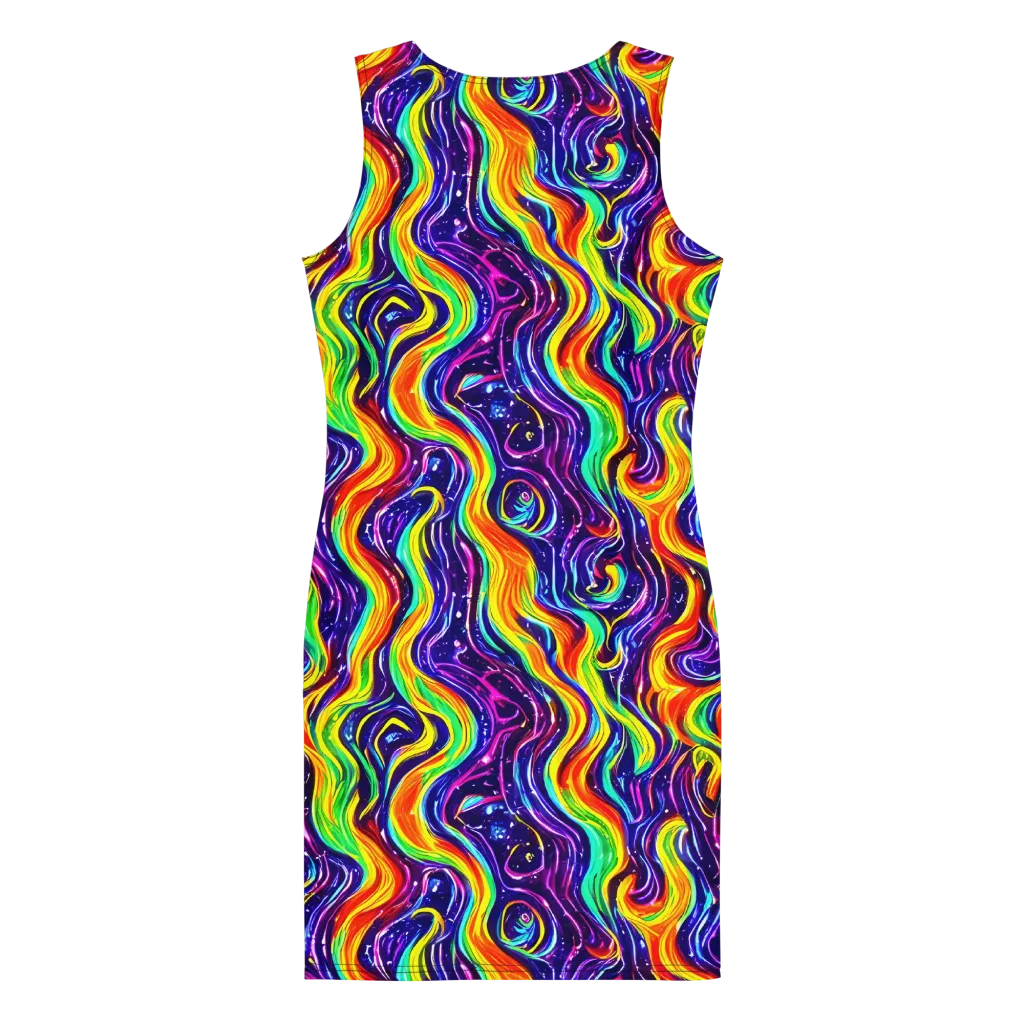 Galactic Flames on Bodycon Dress — Back