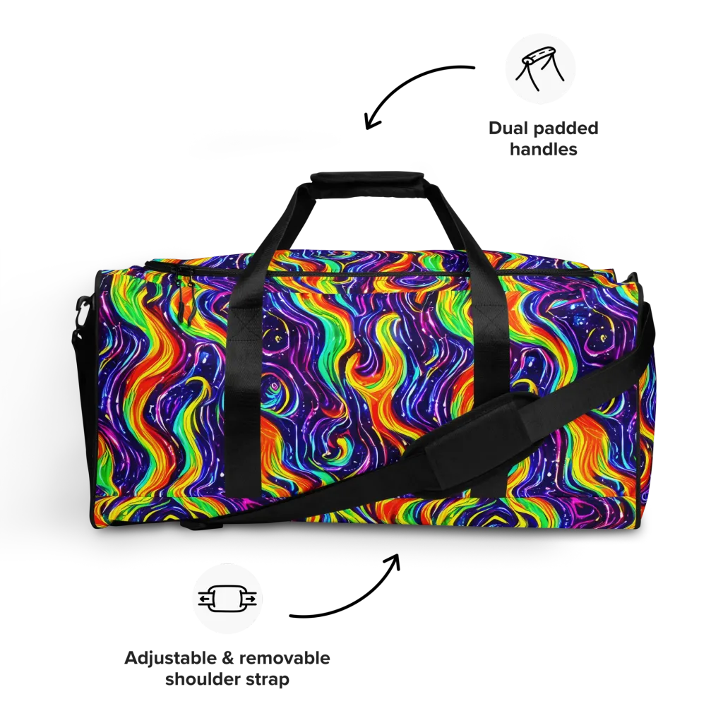 Galactic Flames on Duffle Bag — Front