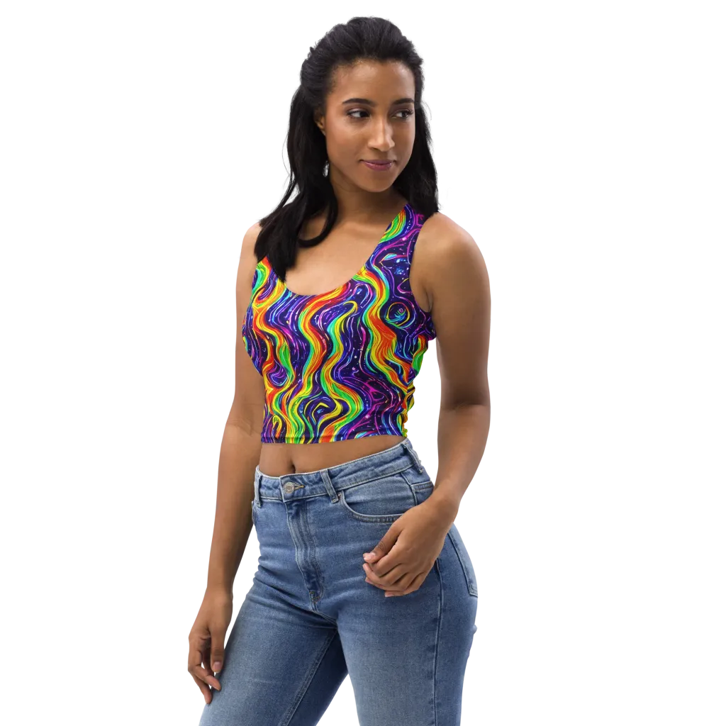 Galactic Flames on Crop Top — Left Front