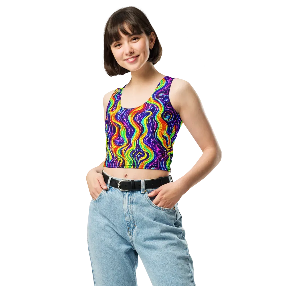 Galactic Flames on Crop Top — Front