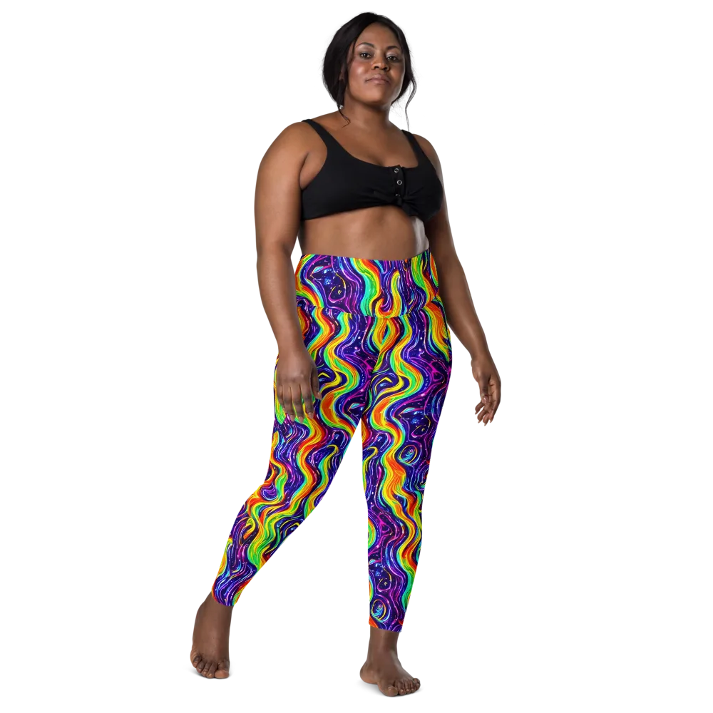 Galactic Flames on Leggings with Pockets — Front