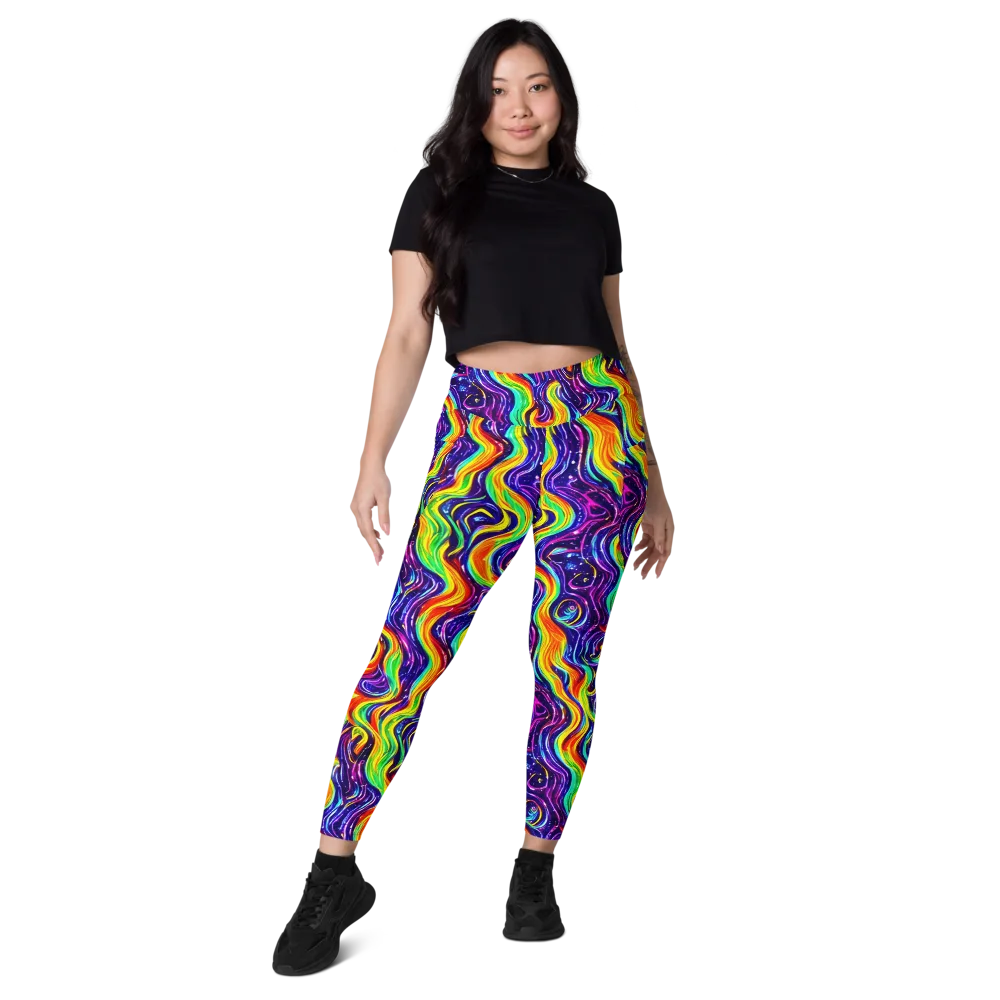 Galactic Flames on Leggings with Pockets — Front