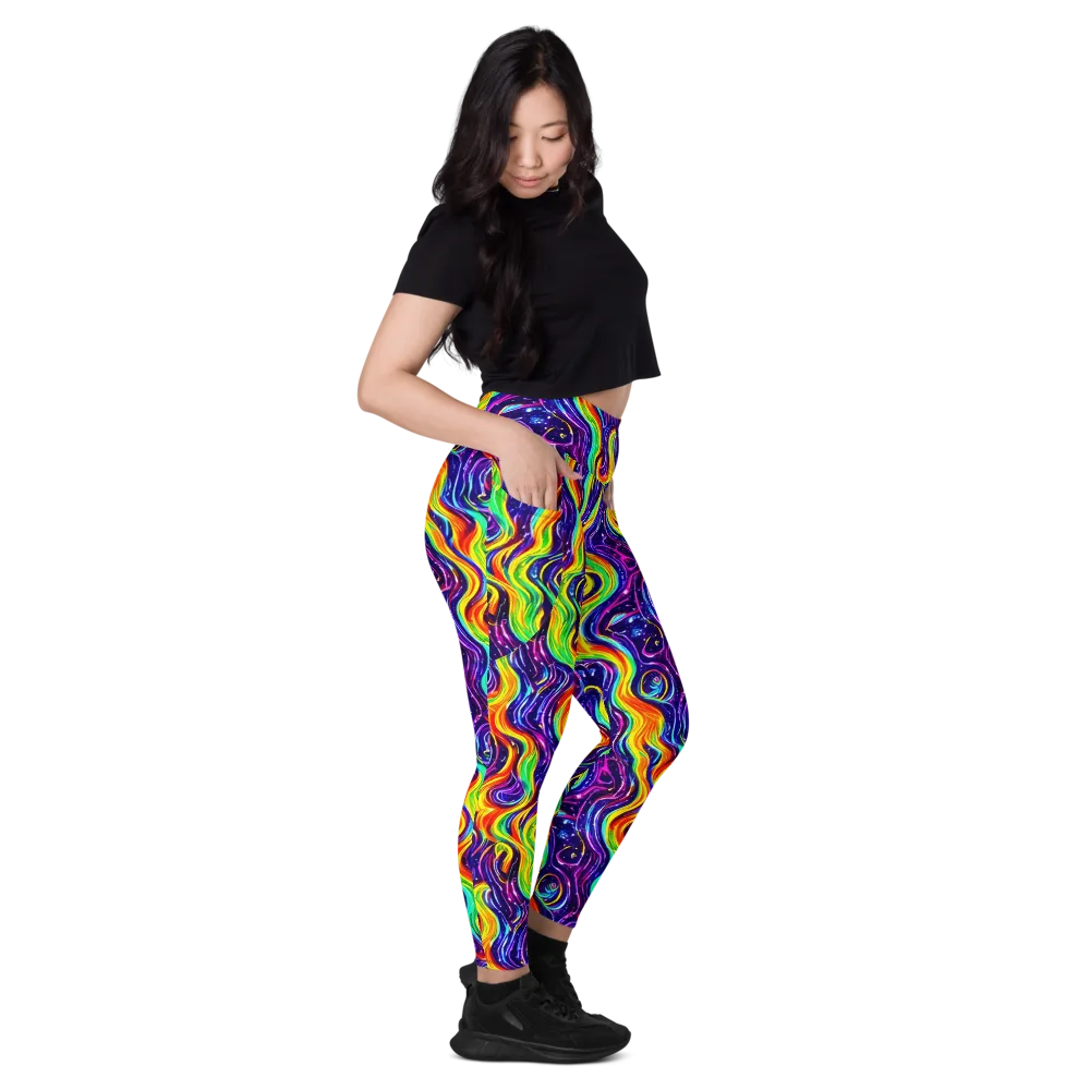 Galactic Flames on Leggings with Pockets — Right