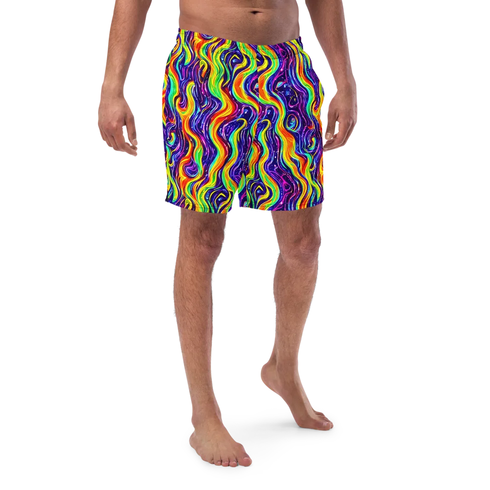 Galactic Flames on Swim Trunks — Front
