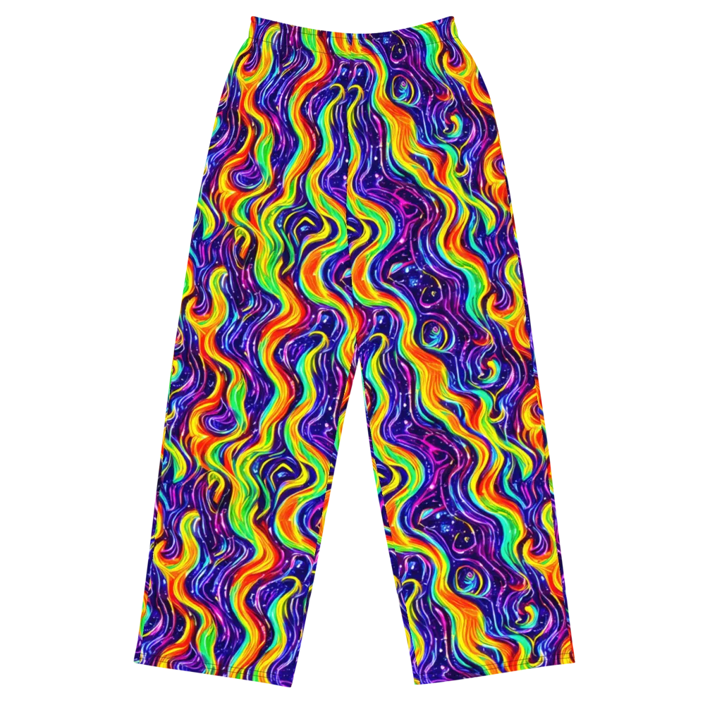 Galactic Flames on Wide-Leg Pants — Front