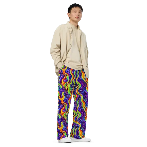 Galactic Flames on a Wide-Leg Pants