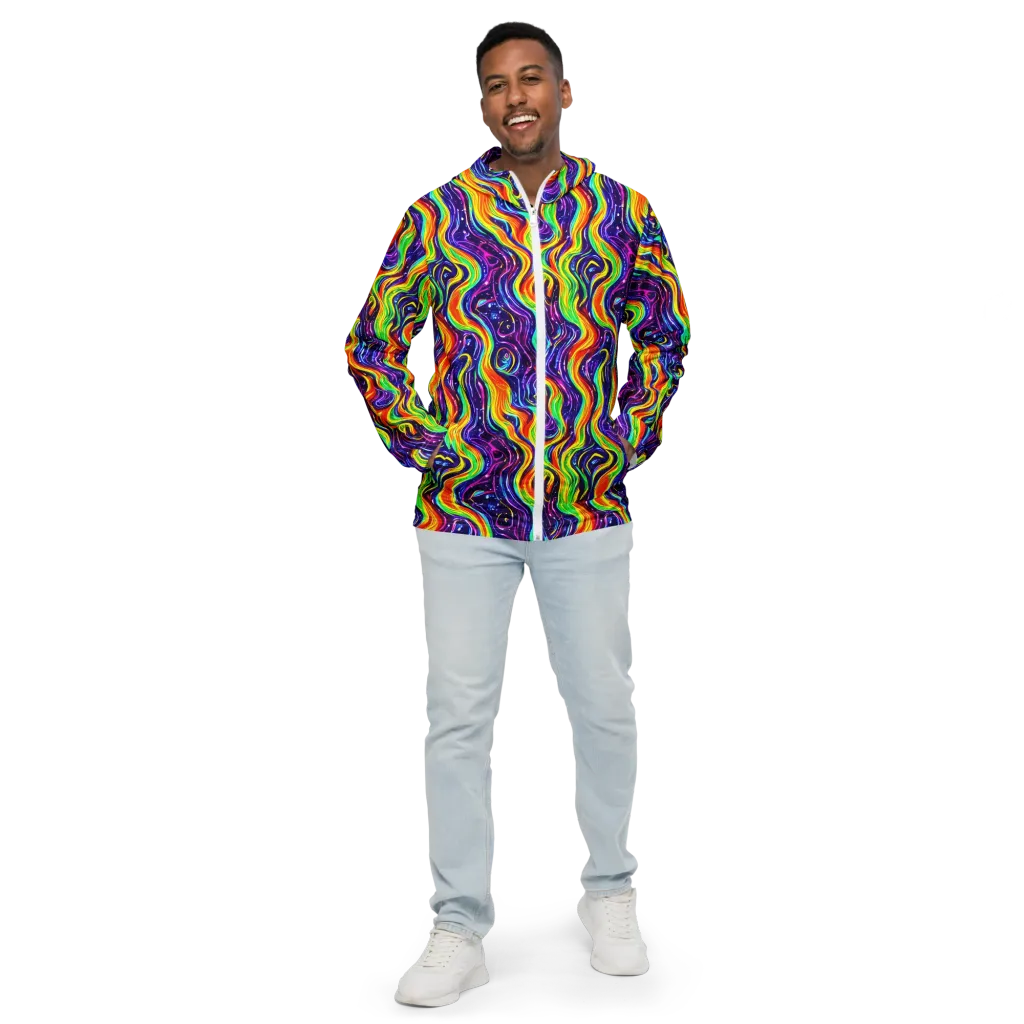 Galactic Flames on Men's Windbreaker — Front