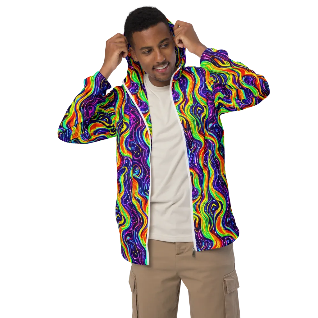 Galactic Flames on Men's Windbreaker — Front