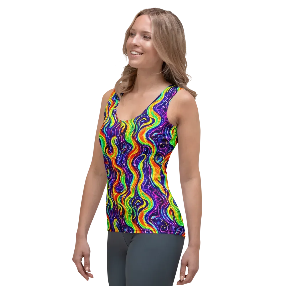 Galactic Flames on Women's Tank Top — Left Front