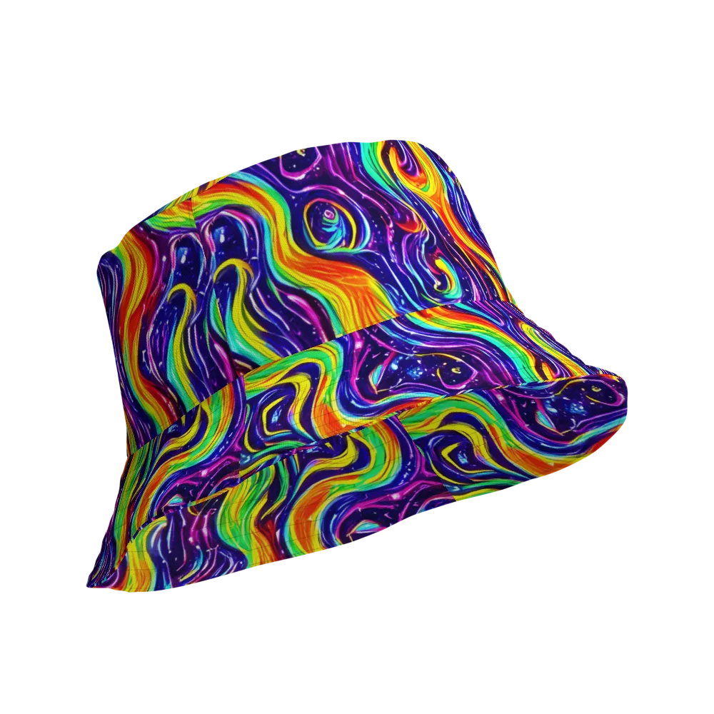 Galactic Flames on Reversible Bucket Hat — Product details Outside