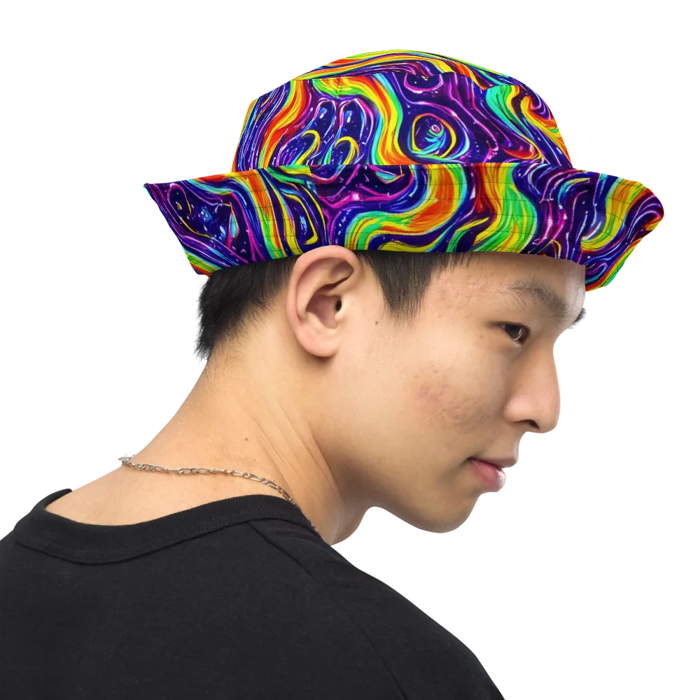 Galactic Flames on Reversible Bucket Hat — Right Outside
