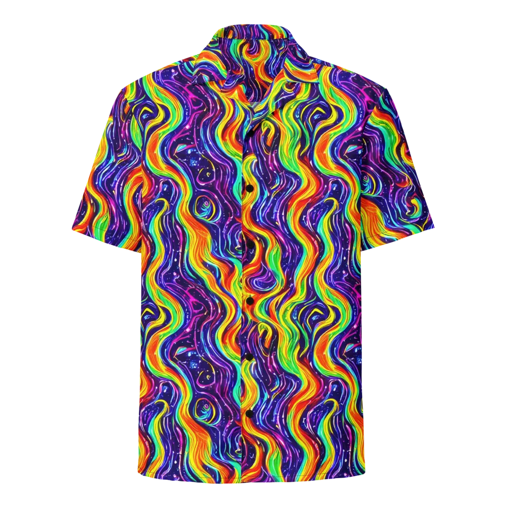 Galactic Flames on Button Shirt — Front