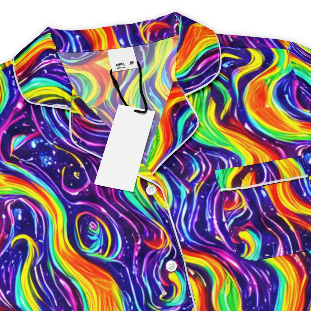 Galactic Flames on Women's Short Sleeve Pajama Top — Product details