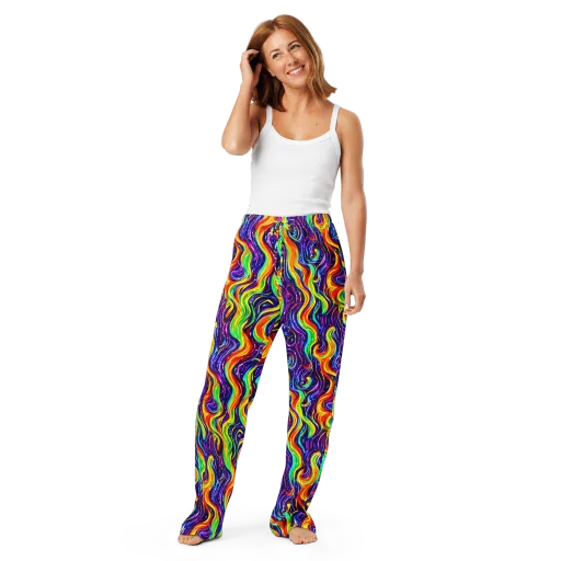 Galactic Flames on a Women's Pajama Pants