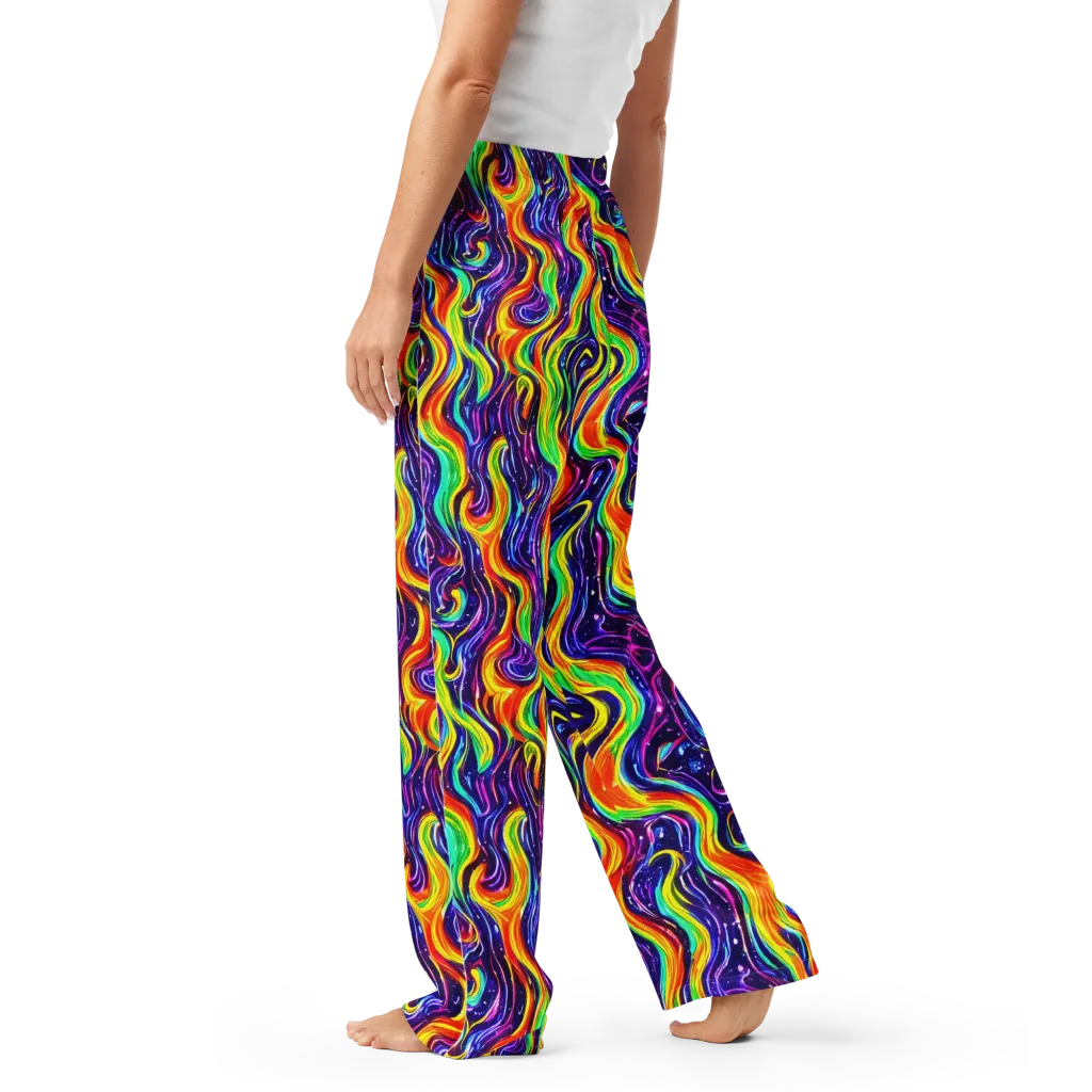 Galactic Flames on Women's Pajama Pants — Left