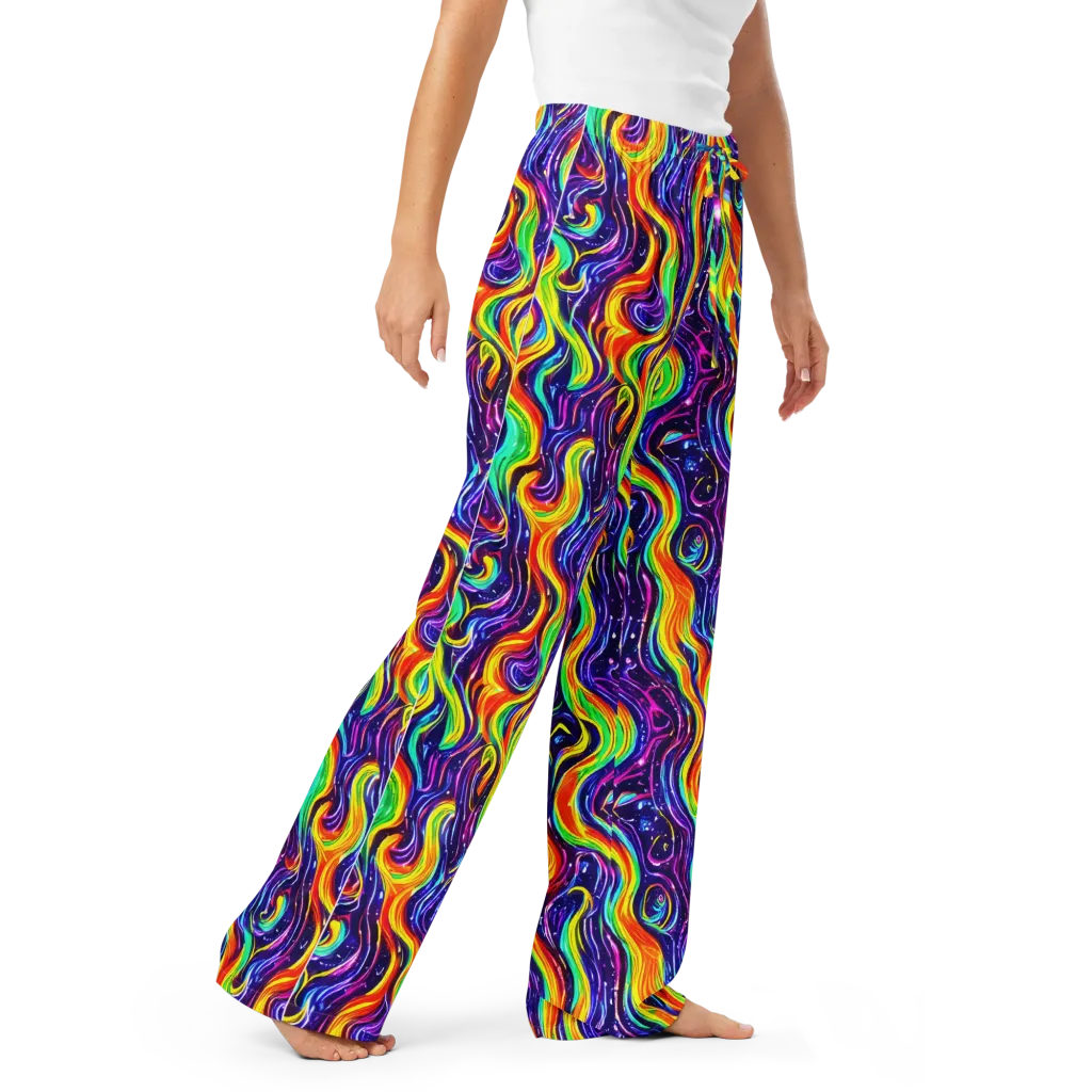 Galactic Flames on Women's Pajama Pants — Right Front