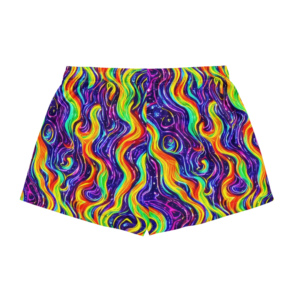 Galactic Flames on Women's Pajama Shorts — Back