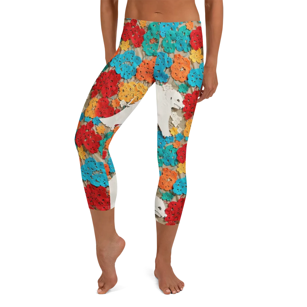 Crochet Polar Bear on Capri Leggings — Front