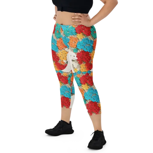 Crochet Polar Bear on a Capri Leggings